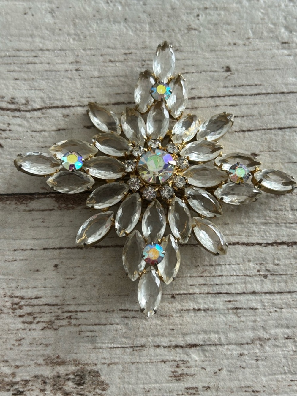 JULIANA vintage 1950 rhinestone brooch large